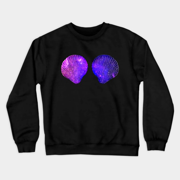 Purple Violet Mermaid Shell Bra Crewneck Sweatshirt by CormackVisuals